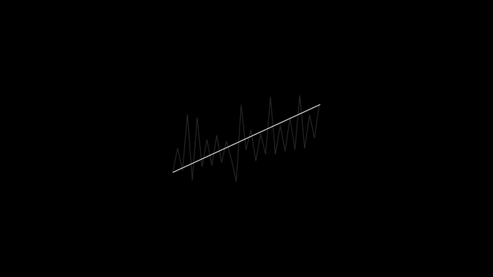 Line graph with upward trend on black background