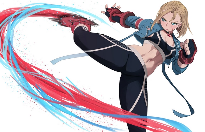 Cammy White performing a kick in Street Fighter VI