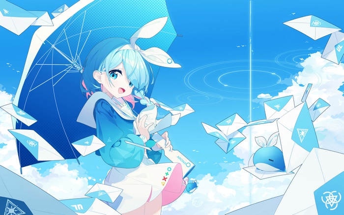 4K Blue Archive Arona with Umbrella and Letters
