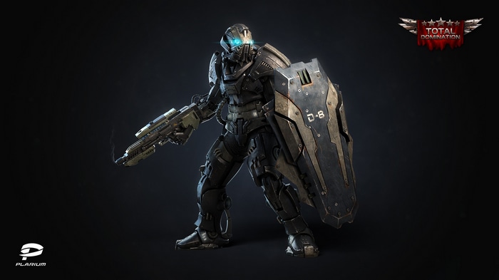 Soldier with Shield and Gun from Total Domination