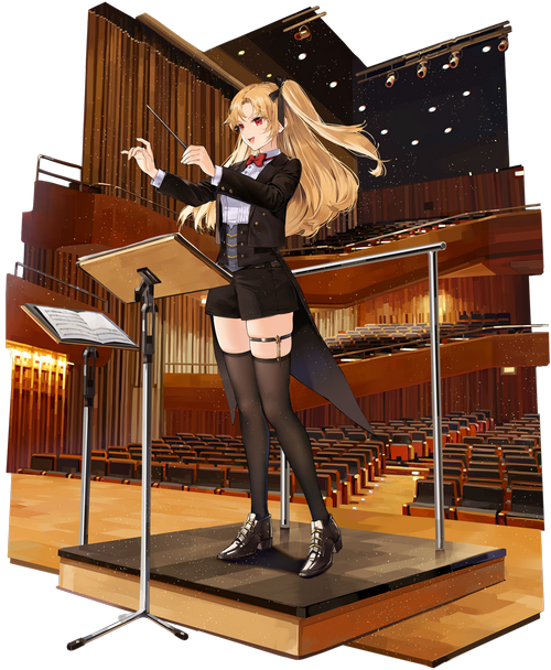 Azur Lane conductor with blonde hair and red eyes