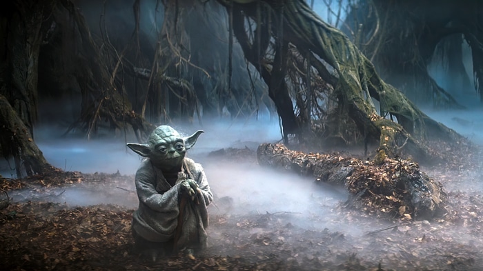 Yoda on Dagobah in Star Wars: The Empire Strikes Back