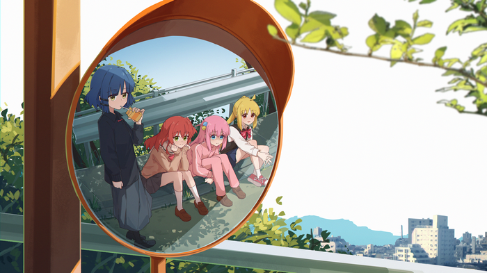 BOCCHI THE ROCK! characters in a mirror