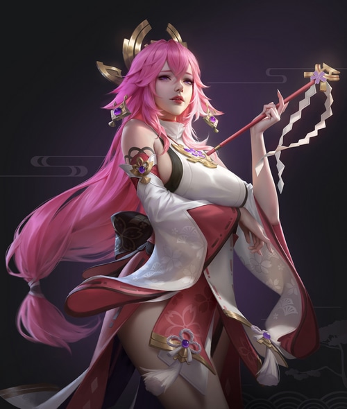 Yae Miko from Genshin Impact fan art