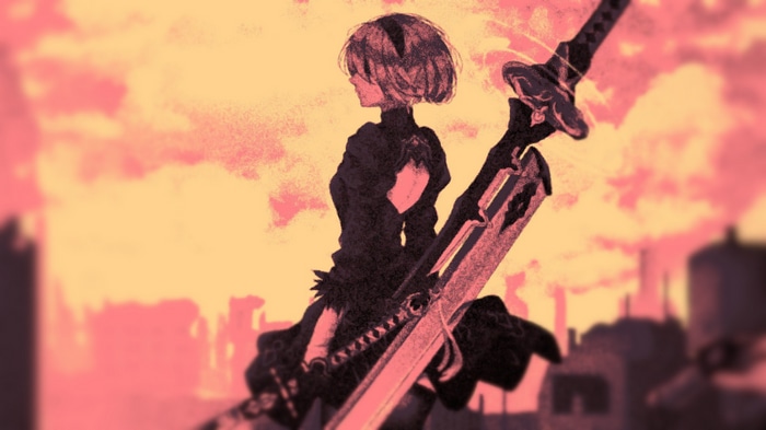 2B from Nier: Automata with swords