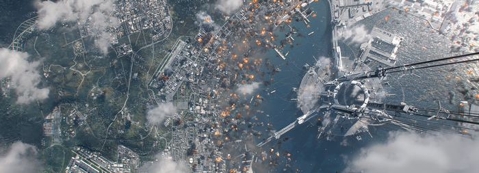 The Wandering Earth 2: Aerial View of a City Under Attack