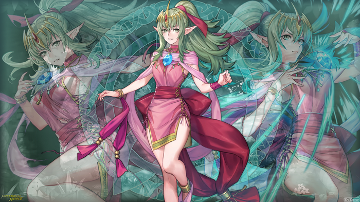 Tiki from Fire Emblem Heroes in a pink dress