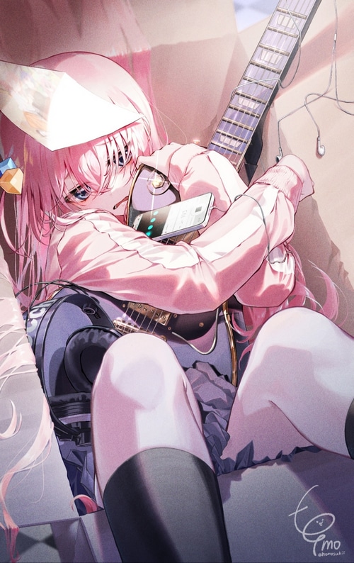 Bocchi the Rock! Hitori Gotou with Guitar and Phone