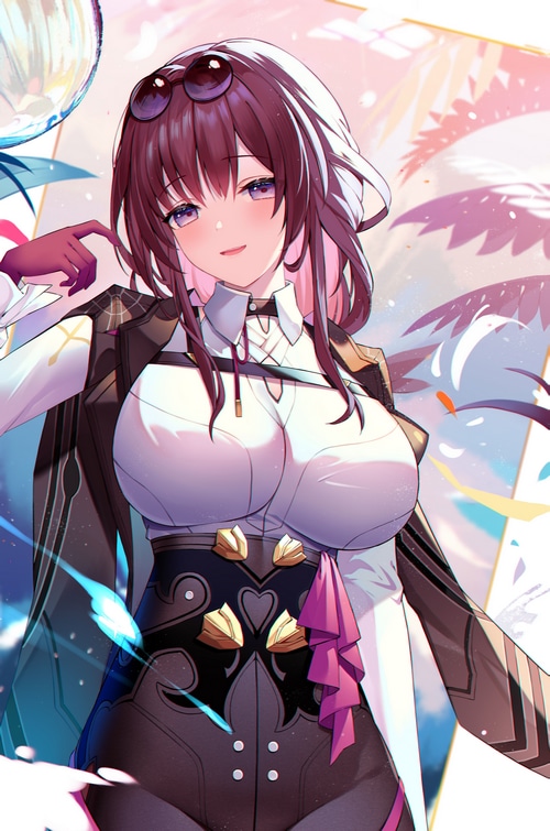 Kafka from Honkai: Star Rail with sunglasses