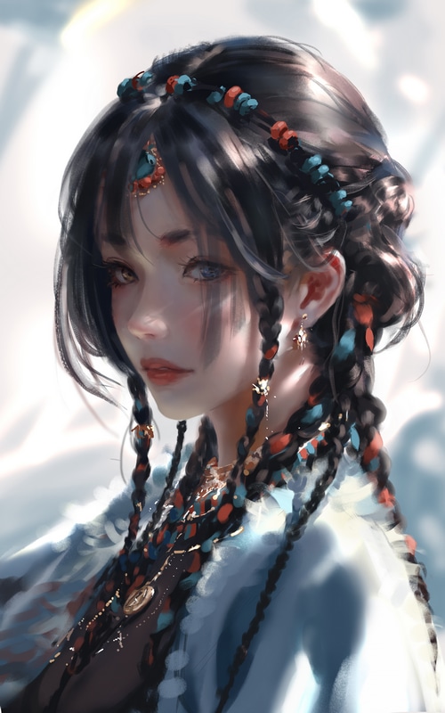 4K Fantasy Girl Ghostblade with Braids