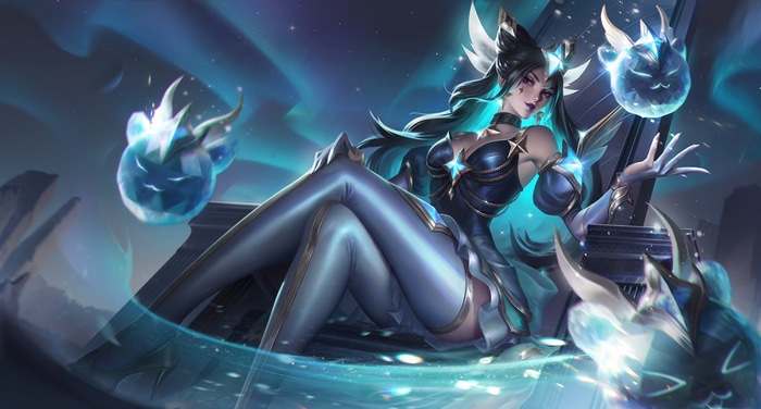 Syndra from League of Legends with orbs