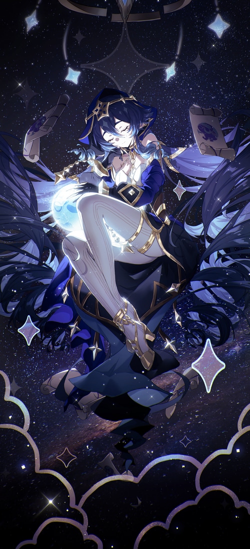 Layla from Genshin Impact holding a glowing orb