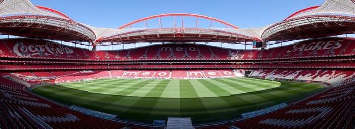 Estadio da Luz football stadium with Coca-Cola and Sagres branding
