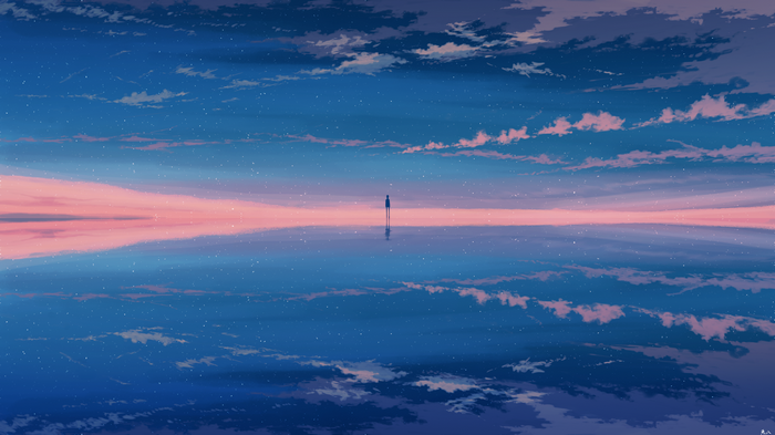 4K Sky Reflection Silhouette Clouds Pixiv