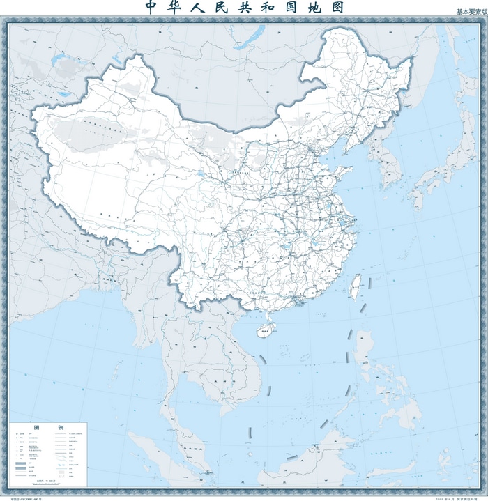 Map of the People's Republic of China and surrounding regions
