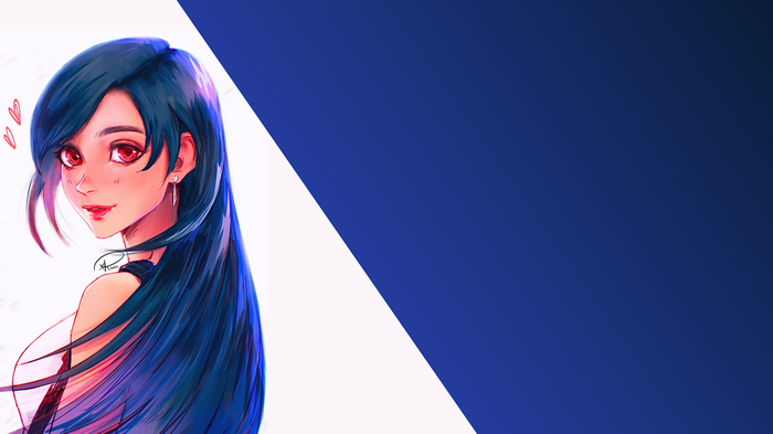 Tifa Lockhart from Final Fantasy VII with red eyes