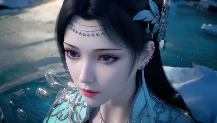 Xiao Xun'er from Dou Po Cang Qiong in water