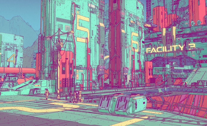 Calder Moore's futuristic city with facilities
