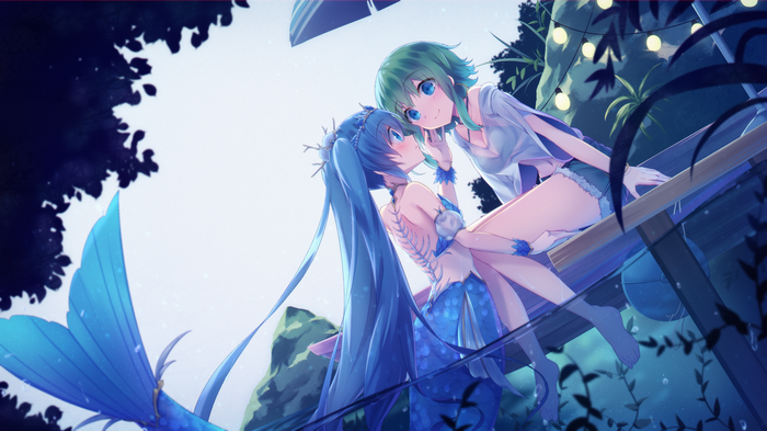 Hatsune Miku and Megpoid Gumi as mermaids