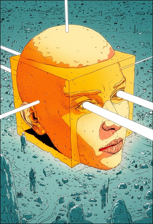 Maciek Wolanski's abstract cube face illustration