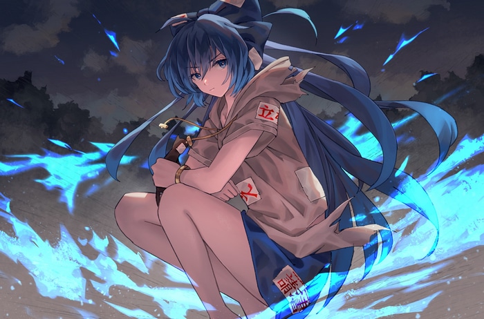 Shion Yorigami with Blue Flames