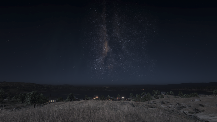 4K Night Landscape with Milky Way in Red Dead Redemption 2