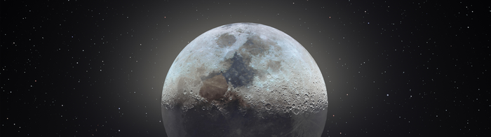 4K Moon and Stars in Space