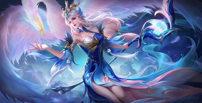 4K Honor of Kings Phoenix Woman in Blue Dress