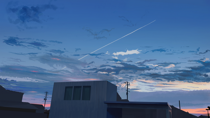 4K Sky with Clouds and Buildings