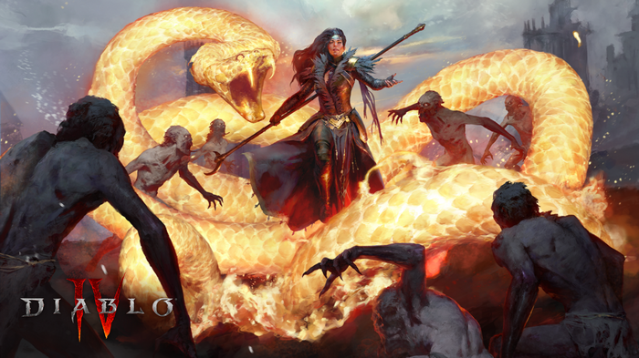 Diablo IV: Woman Fights Zombies with Giant Snake