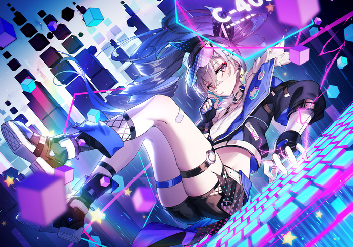 Silver Wolf from Honkai: Star Rail in a digital world