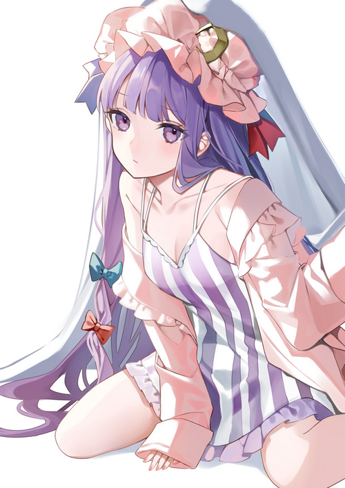 Patchouli Knowledge from Touhou with purple hair and eyes