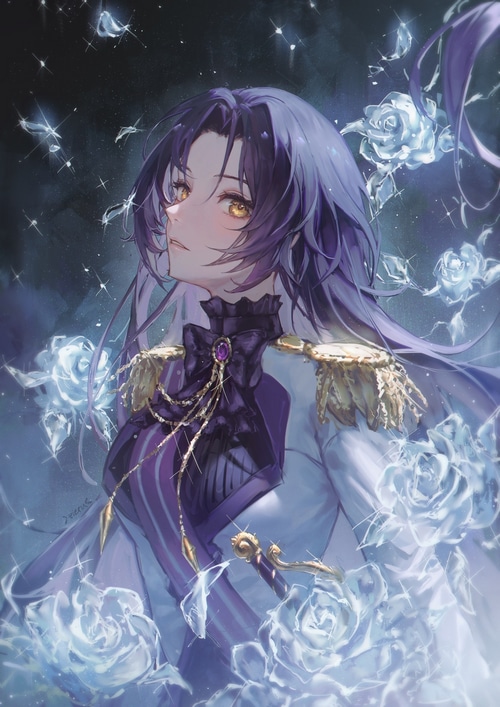 Vanitas no Carte character with purple hair and uniform