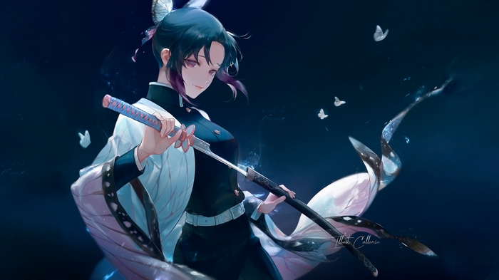 Shinobu Kocho from Kimetsu no Yaiba with a sword