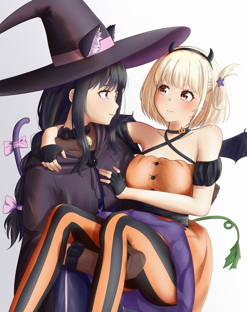 Lycoris Recoil Halloween Fan Art: Chisato and Takina