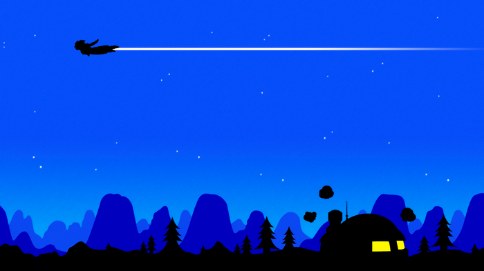 Son Goku flying through the night sky