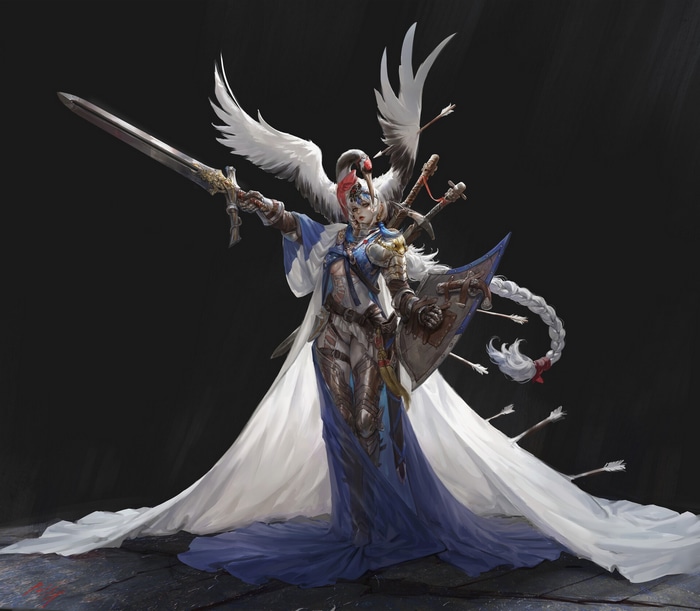 Warrior with Crane Wings and Sword