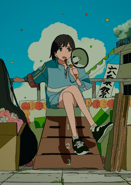 Girl with Megaphone at a Festival