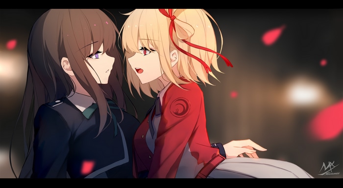 Nishikigi Chisato and Inoue Takina from Lycoris Recoil