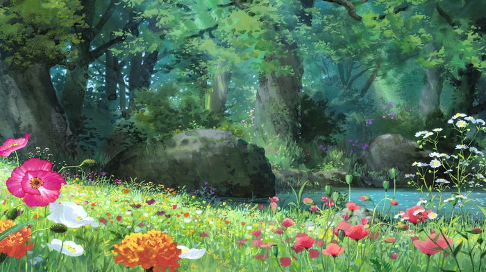 Arrietty's Secret World: A Ghibli Forest Scene