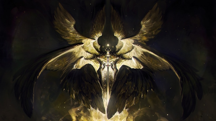 Final Fantasy XIV Angelic Creature with Sword