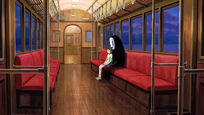 Spirited Away: Chihiro and No-Face on a Train