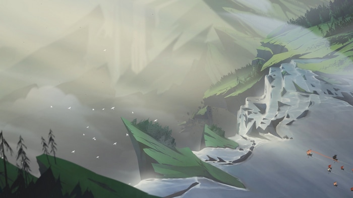 The Banner Saga 2 Longships on a Misty Landscape