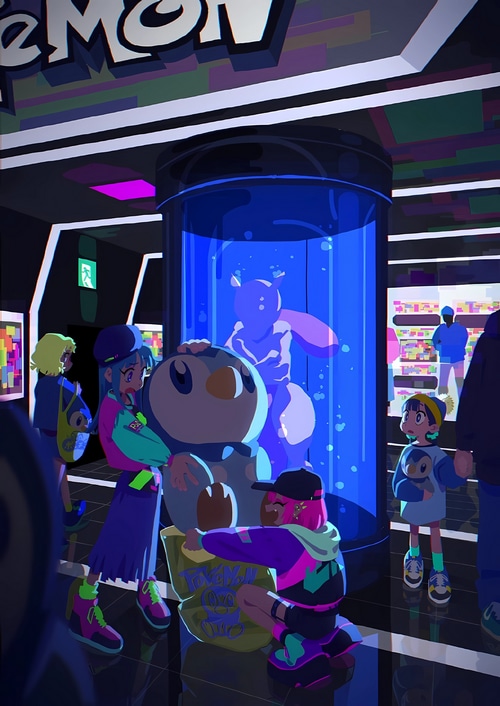 4K Pokémon Mewtwo and Piplup Display