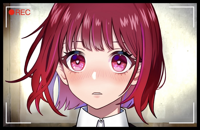 Kana Arima from Oshi no Ko blushing