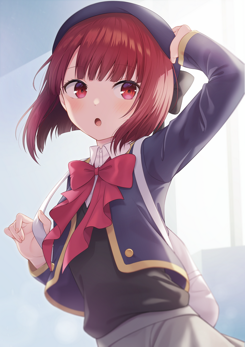 Kana Arima from Oshi no Ko wearing a school uniform