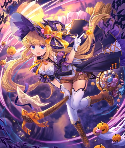 Anime Witch with Broom and Candy