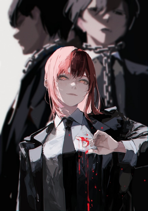 Makima from Chainsaw Man with blood