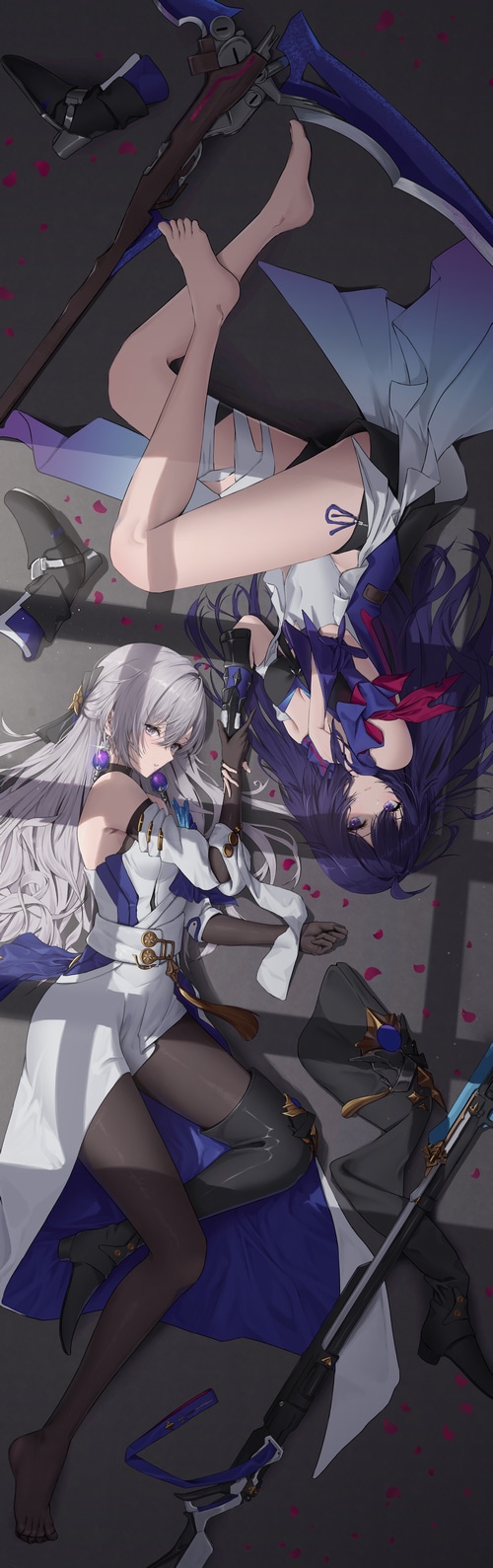 Two women with scythes lying down, Honkai: Star Rail