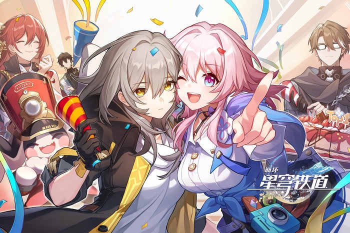 Honkai: Star Rail Characters Celebrating with Confetti